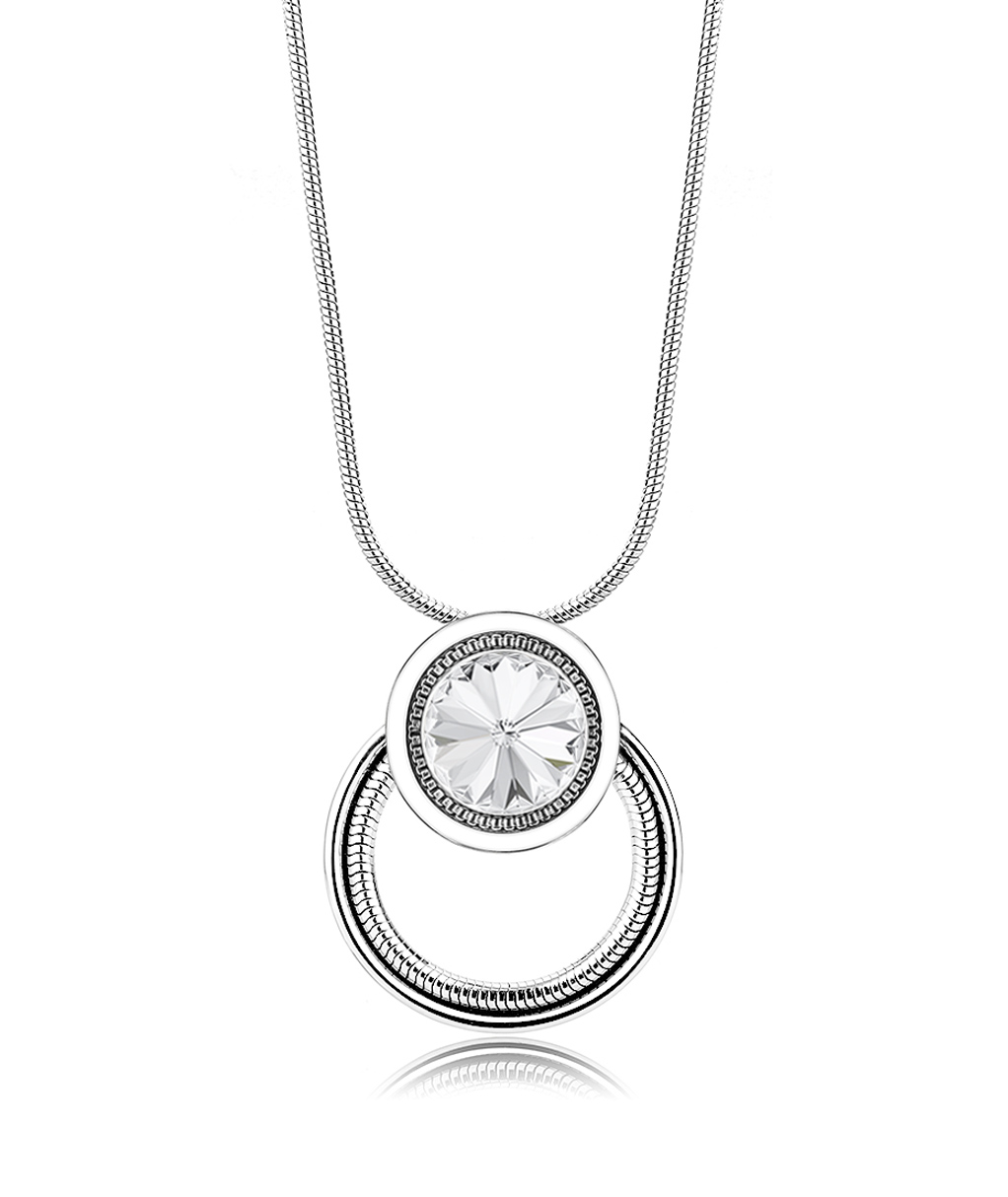 Stainless steel necklace with Swarovski crystal